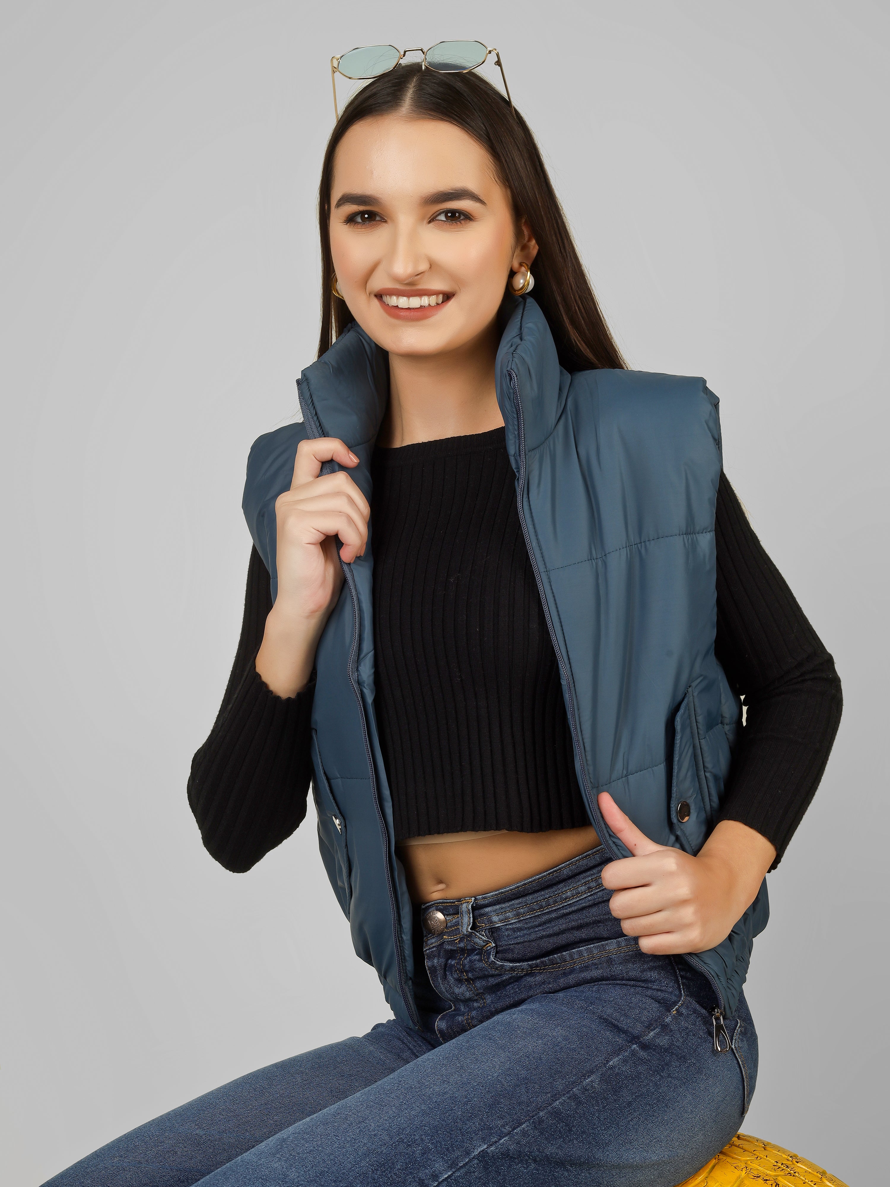 Lavozia sleeveless crop jacket for women – lavozia