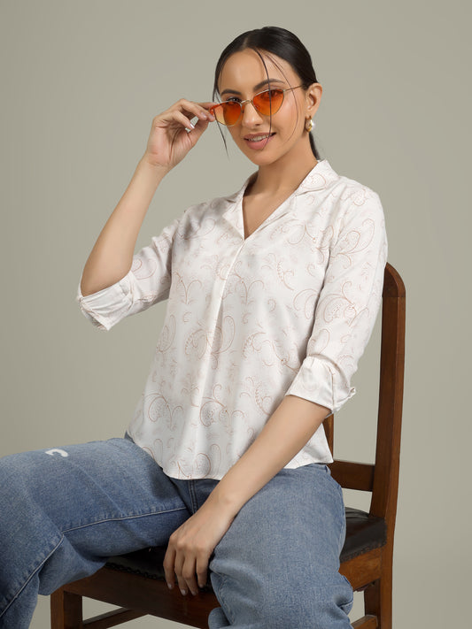 Women Standard Printed Casual Shirt type Top