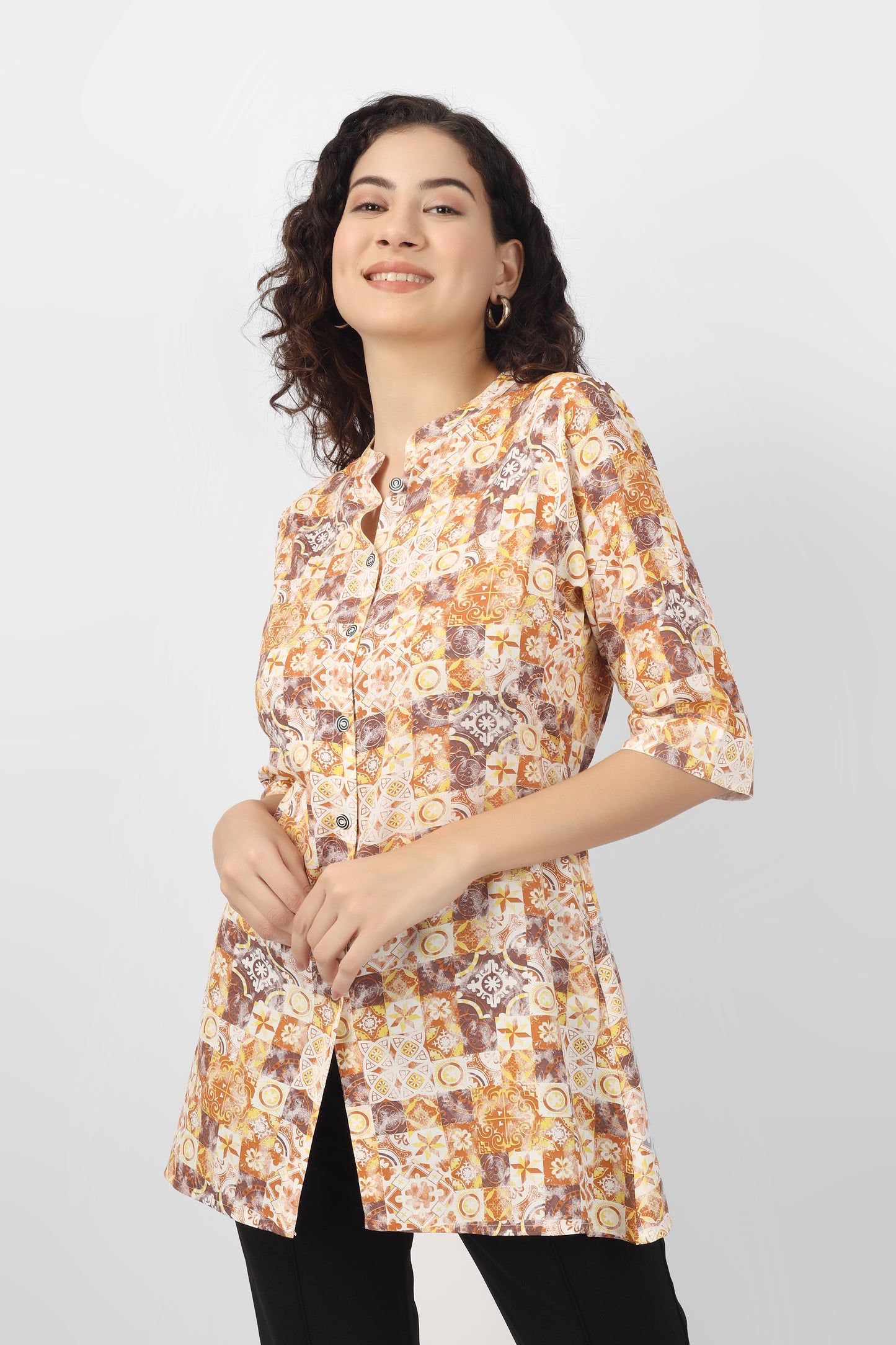 Lavozia Women's Short Kurti Printed