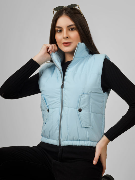 Lavozia sleeveless crop jacket for women