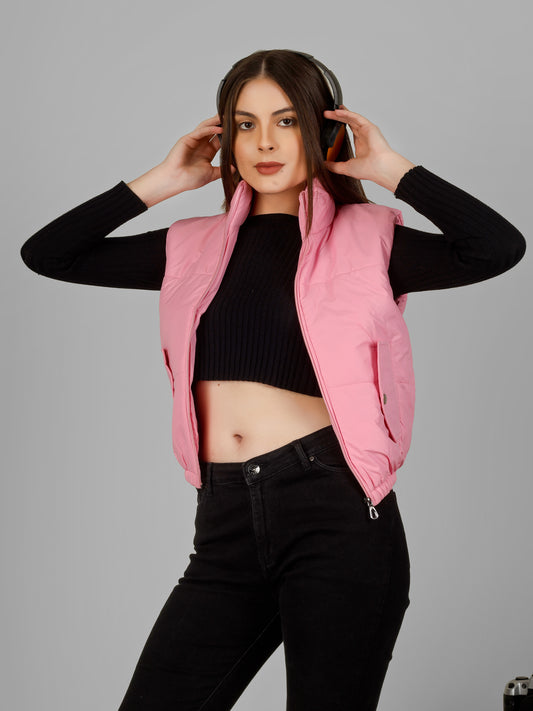 Lavozia sleeveless crop jacket for women